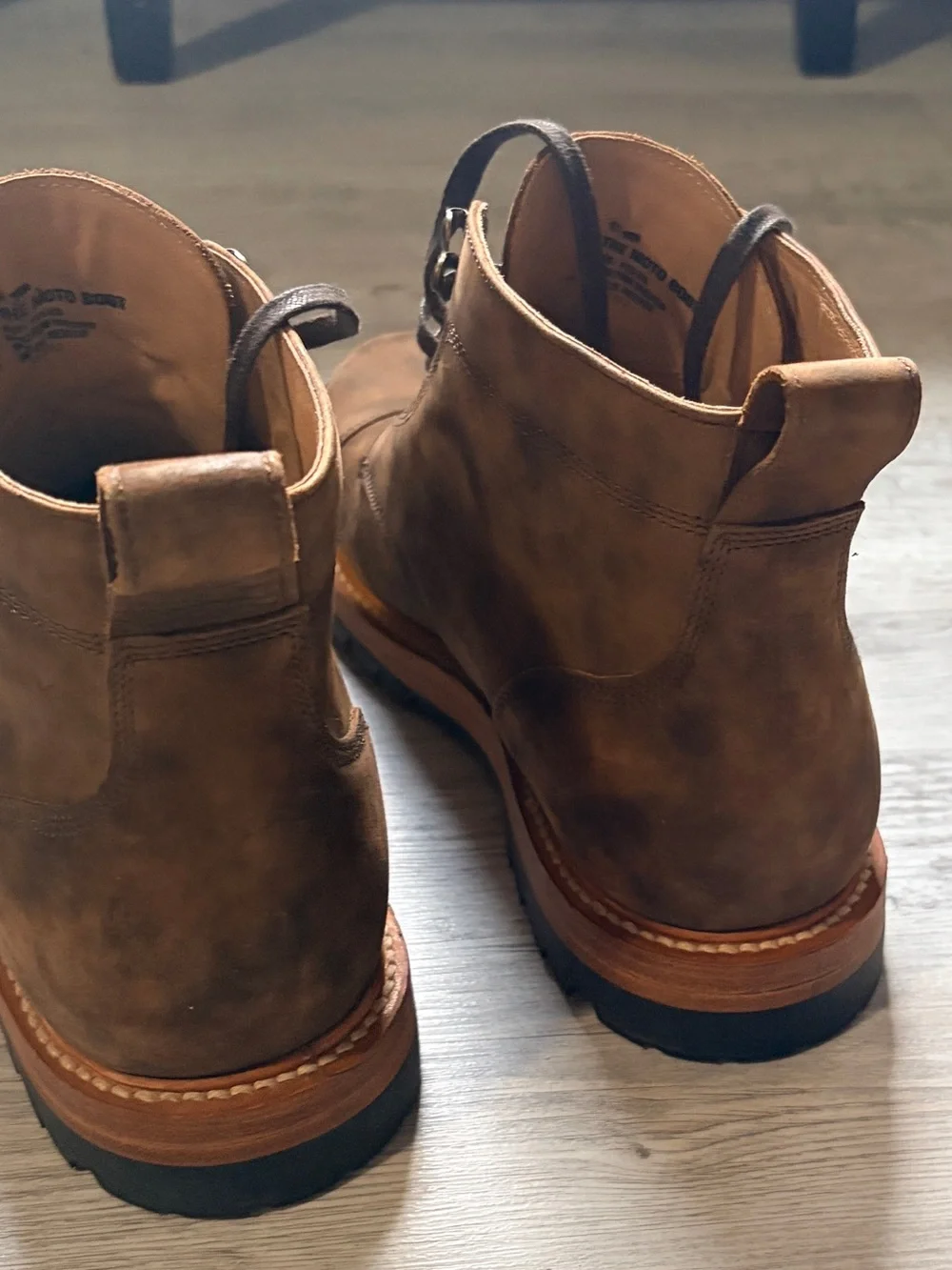 Taylor Stitch Moto Boots with Black Vibram Soles